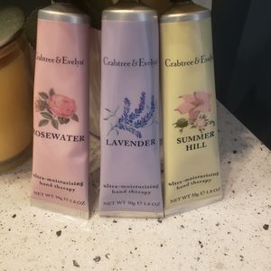 Set of Crabtree & Evelyn hand lotions.